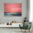 thumbnail image 2 of ONETECH  Pink Ocean Tapestry Beach Tapestry Pink Sea Sky Moon Tapestries Wall Hanging for Teen Girl Women Bedroom College Dorm Living Room Aesthetic Decoration, 2 of 7