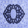 thumbnail image 1 of Ahgly Company Machine Washable Indoor Square Medallion Blue Traditional Area Rugs, 8' Square, 1 of 4