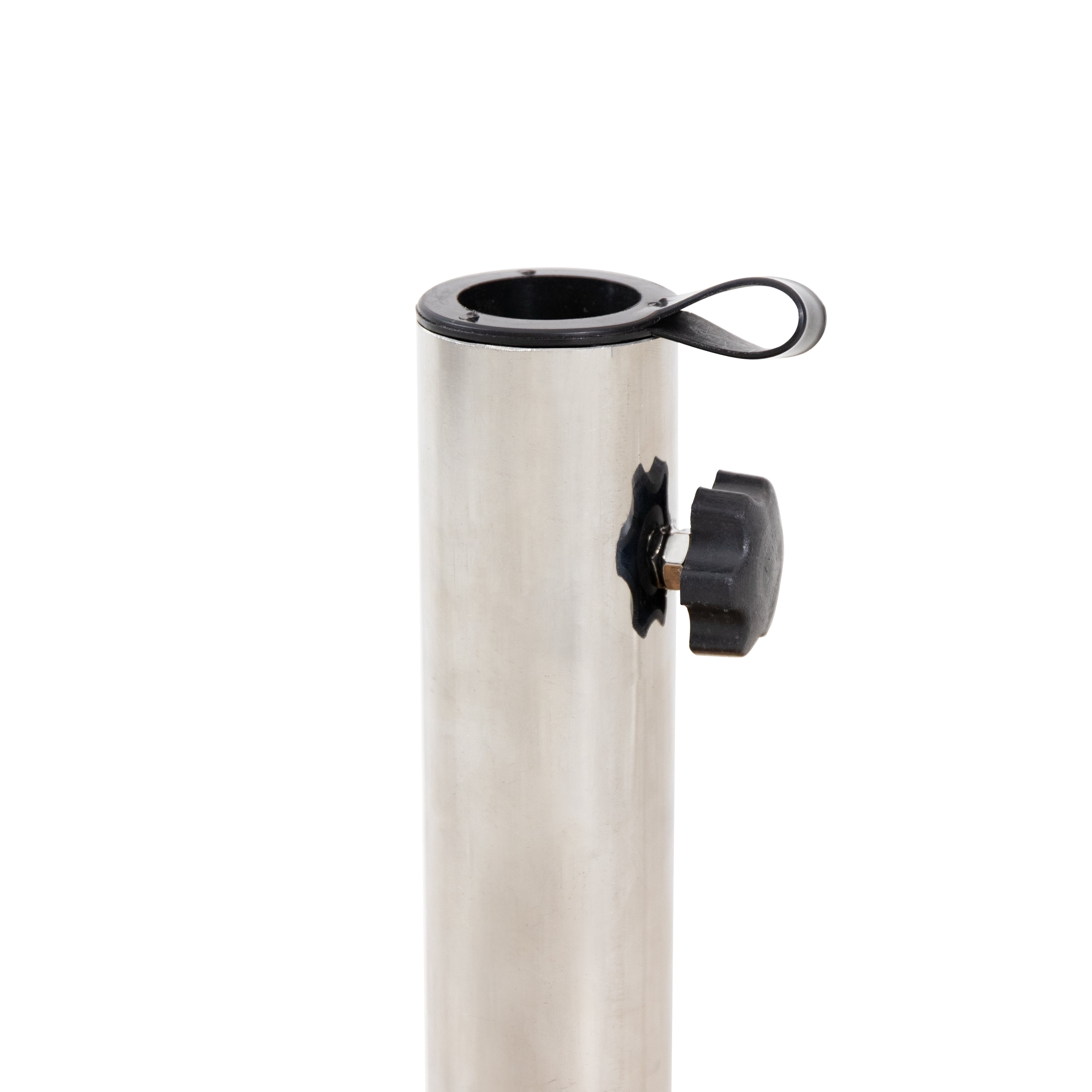Hanville Acacia Wood Outdoor 33lb Circular Umbrella Base with Stainless Steel Tube, Teak
