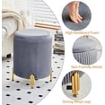 thumbnail image 2 of Mxfurhawa Luxe Velvet Upholstered Storage Ottoman Footrest Stool with Metal Legs For Décor, 2 of 8