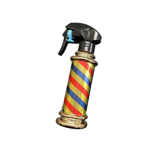kurtrusly Multifunctional Barber Spray Bottle Retro Stripes for Salon Barber Studio Golden