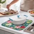 thumbnail image 2 of Pioneer Flower Floral Print Pattern Dish Drying Mat for Kitchen 1 Pack, Ultra Absorbent Microfiber Dishes Drainer Mats,16"x18", 2 of 6