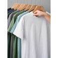 thumbnail image 4 of Camiseta de seda fina de verano de Dukeen para hombre, cuello redondo, manga corta, informal, suave, para fitness, camisetas modal de algodón lisas de gran tamaño, 4 of 5