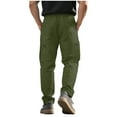 thumbnail image 6 of Lorytime Men's Cargo Pants with Zippers Drawstring Elastic Waist Straight Leg Trousers Outdoors Pants Multi Pockets Outwear, 6 of 8