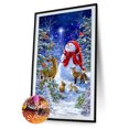 thumbnail image 2 of Kit de mosaico de arte hecho a mano con imágenes de ciervos y muñecos de nieve con pintura de diamantes de taladro redondo completo Hugtrwg Para estrenar, 2 of 9