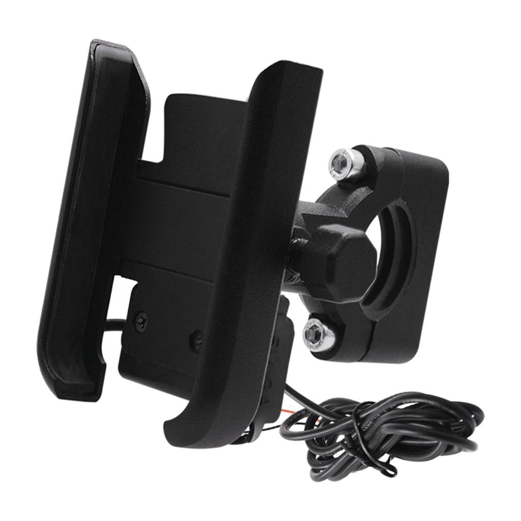 Motorcycle ATV Handlebar Phone Mount Holder USB Charger For Phones