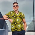 thumbnail image 5 of Daiia Yellow Mandala Pattern Men’s Polo Shirts,Solid Deck Shirt,Classic Fit, Breathable Cotton Polo for Casual and Sport Wear-Large, 5 of 7