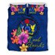 thumbnail image 4 of Juego de Ropa de Cama Polinesia - Islas Cook Juego de Funda Nórdica Floral con Foca Azul, 4 of 5