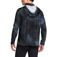thumbnail image 3 of Havenx Upf 50+ Sun Protection Hooded Shirt for Men Texture Print Long Sleeve Hoodie with Mask Rapid Dry Hoodie Shirt Fishing Casual Summer Lightweight Hiking Blouse,Blue L, 3 of 5