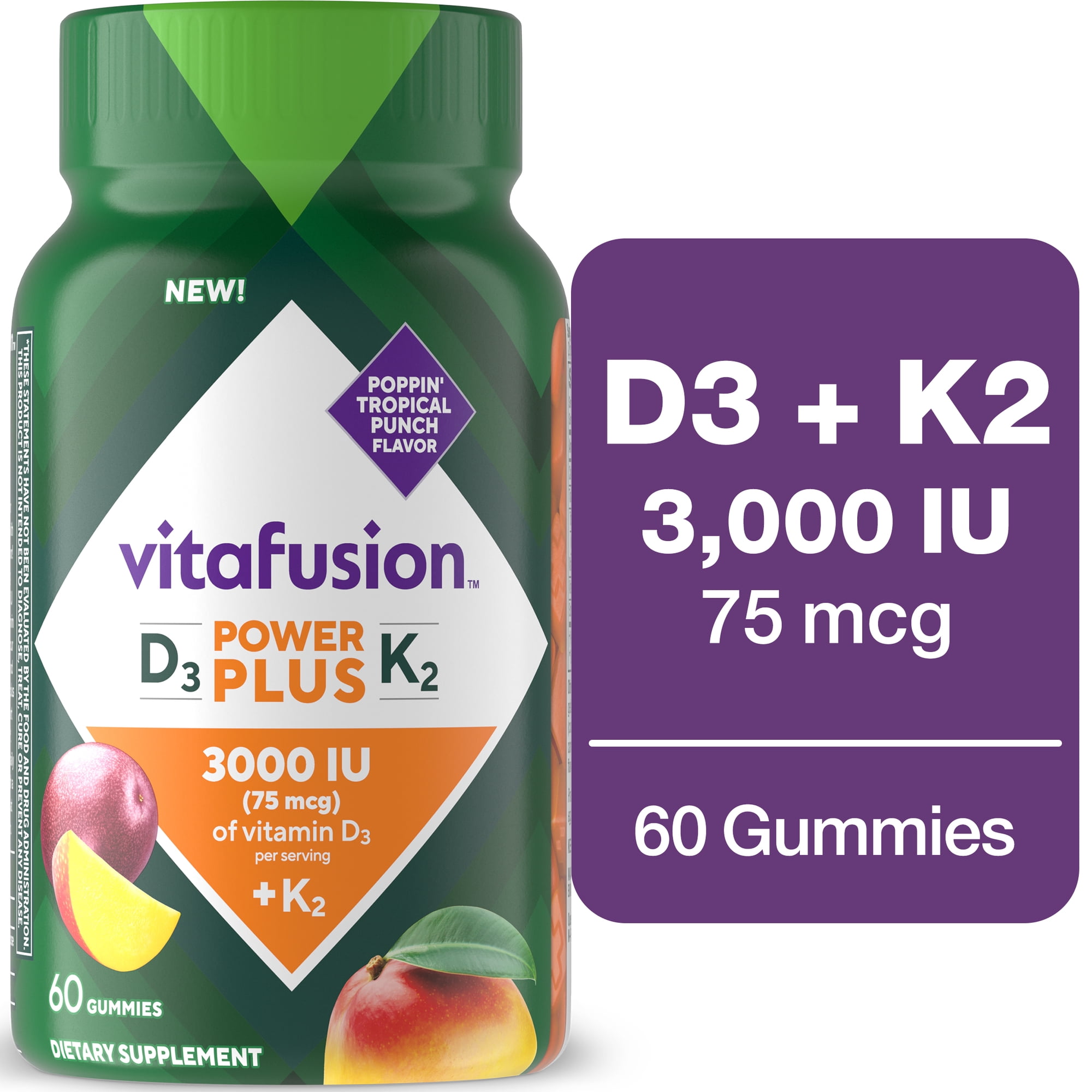 Vitafusion Power Plus Vitamin D3 + K2 Gummy Supplement
