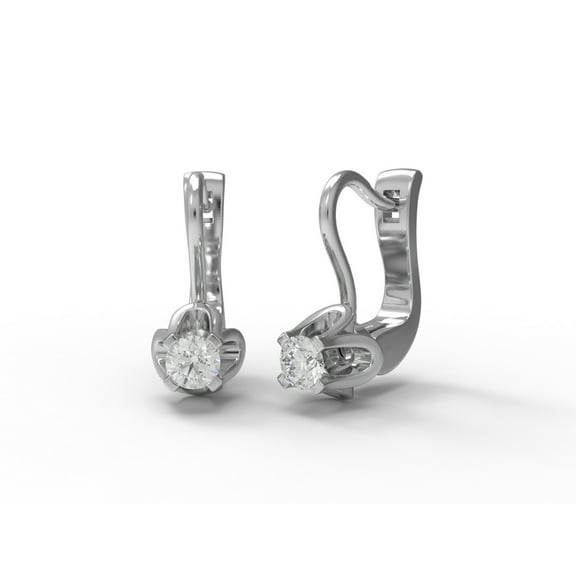 Russian Style Earrings Moissanite Floral Leverback Earrings 925 Sterling Silver