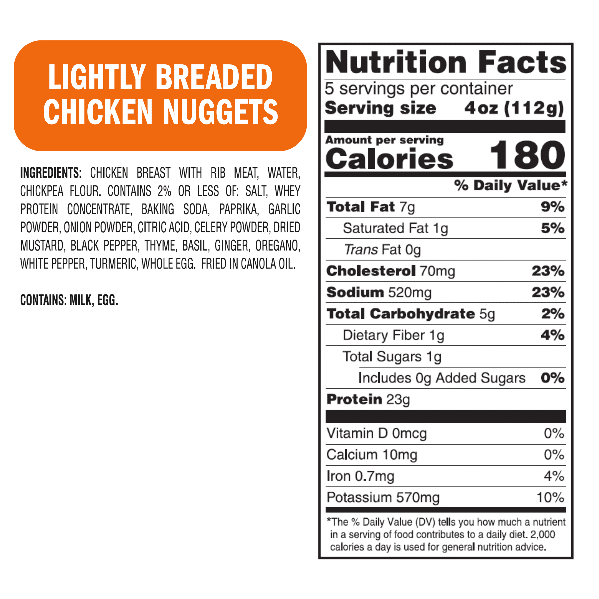 Realgood Foods Co. Lightly Breaded Chicken Breast Nuggets, 20 oz Bag (Frozen)
