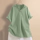 thumbnail image 2 of Blusas para mujer,Túnica de manga corta con cuello en V para mujer, blusa holgada, tela de poliéster suave, ropa informal para el hogar, sopatenor, 2 of 9