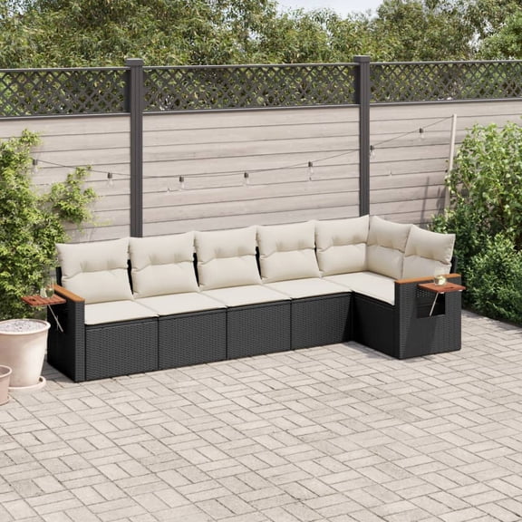 vidaXL Garden Sofa Set Black