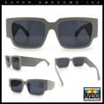 thumbnail image 3 of Womens Thick Temple Square Rectangle Sleek Plastic Clean Sunglasses Khaki - Black, 3 of 8