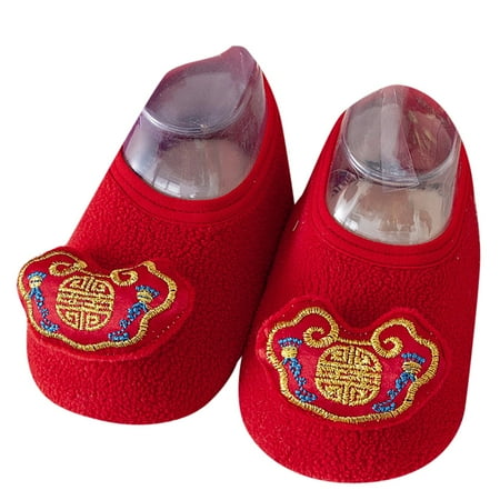

LBECLEY Girls Baptism Shoes Autumn and Winter Boys and Girls Children Socks Shoes Non Slip Indoor Floor Baby Sports Shoes Warm and Comfortable Color Red Cute Pattern Little Girls Shoes Size 5 C Xl