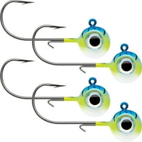 VMC 3/8 oz. Neon Moon Eye Jig - 4 Pack - Blue Fire UV