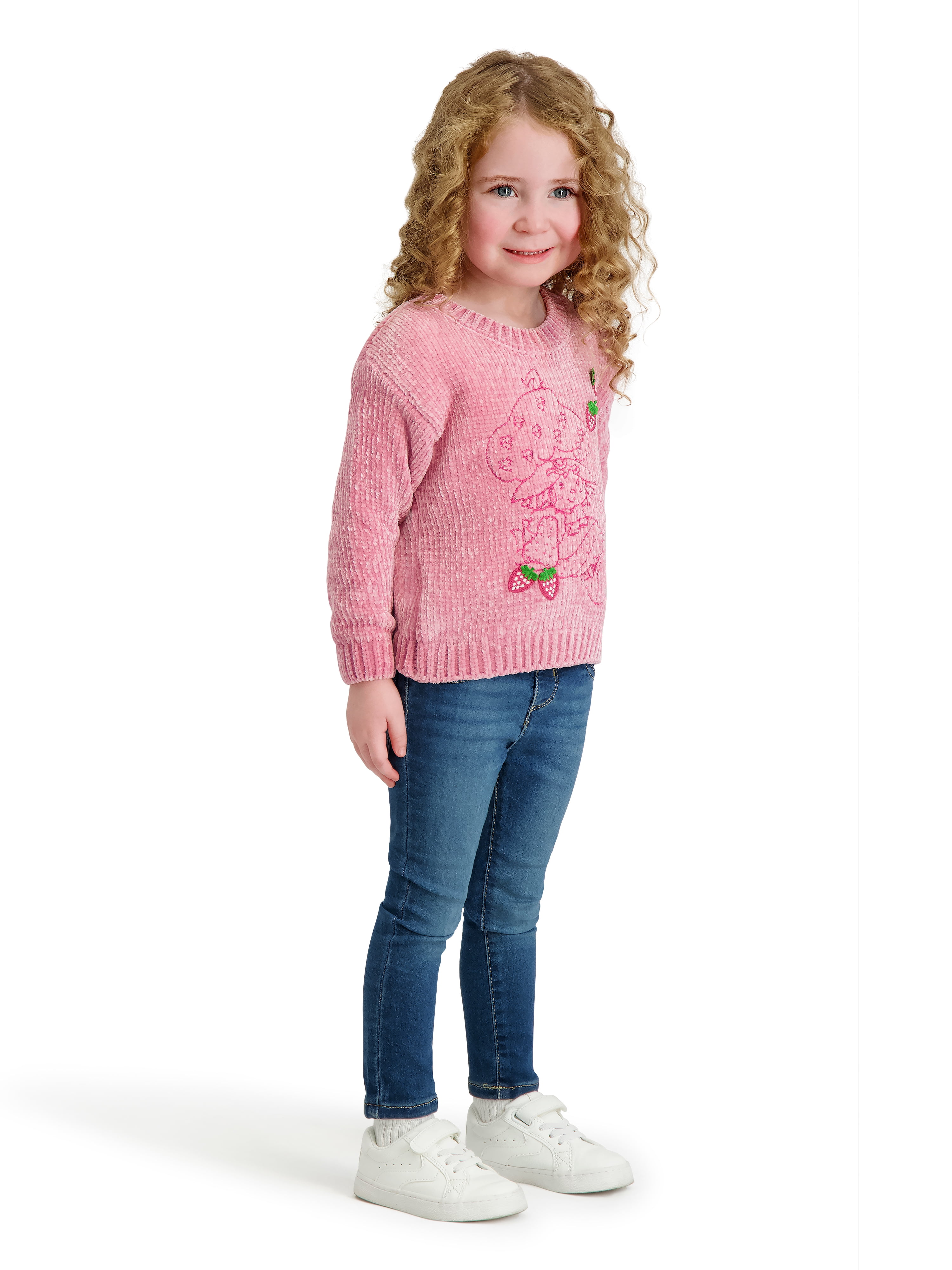 Strawberry Shortcake Toddler Girls Chenille Sweater, Sizes 12 Months - 5T