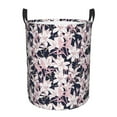 thumbnail image 1 of Balery Lilies Flowers Cesta de ropa redonda con asas, impermeable, independiente, para ropa, juguetes, dormitorio y familia-Medium, 1 of 6