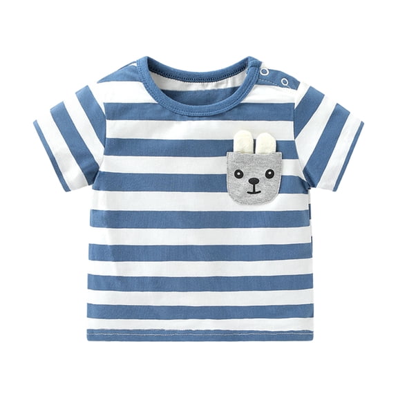 Chenyin 3-24M Boys Girls Cotton T-Shirt for Infant Baby Summer Cartoon Print Tops Unisex Short-Sleeved Crewneck Tees for Newborn