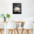 thumbnail image 5 of Zen White Floral Wall Art for Bathroom Flower and Butterfly on Black Canvas Wall Art Modern Framed Wall Art Yoga Spa Spiritual Wall Art Paintings for Living Room Bedroom Decor,16L X 12W inches, 5 of 6