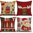 thumbnail image 1 of 4 fundas de cojín con temática navideña, funda de almohada de copo de nieve, funda de almohada navideña, funda de cojín navideña, funda de almohada navideña para sofá (B) oso de fresa Electrónica, 1 of 5