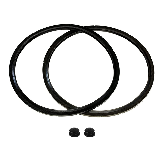 09985 Pressure Canner Sealing Ring & Overpressure Plug Gasket Fits Presto 01745 01751 01755 01781 01782 01784,2 x Sealing Ring 2 x Glue Particles,Black