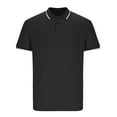 thumbnail image 5 of LODIENY Men's Casual Polo Shirts Short Sleeve Fashion Golf Shirt Classic Striped Slim Fit T-Shirts Lightweight Business Work Collared T Shirt Black XL, 5 of 6