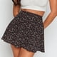 thumbnail image 3 of Falda Paraguas Para Mujer Cintura Elástica Estampada Mini Falda Corta De Cintura Alta Para Primavera Verano Otoño Negro M, 3 of 6