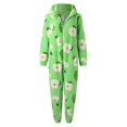 thumbnail image 5 of Unisex Adult Onesie Pajamas Cute Thickened Couples Fuzzy Long Sleeve Zip up Sleepwear Jumpsuit Matching Pjs Loungewear Mint Green M, 5 of 7