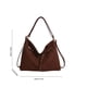thumbnail image 3 of Bolsa Tote de Gamuza de Gran Capacidad Convertible en Mochila para Mujer, Bolso Casual de Hombro para Viajar con Material de PU, 36x28x11 cm, en Café, Caqui, Verde, 3 of 6