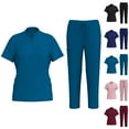 thumbnail image 2 of Yungyresw Women Housekeeping Uniforms Scrub Sets for Woman Nursing Uniform Top & Drawstring Jogger Pants Matching Workwear, 2 of 9
