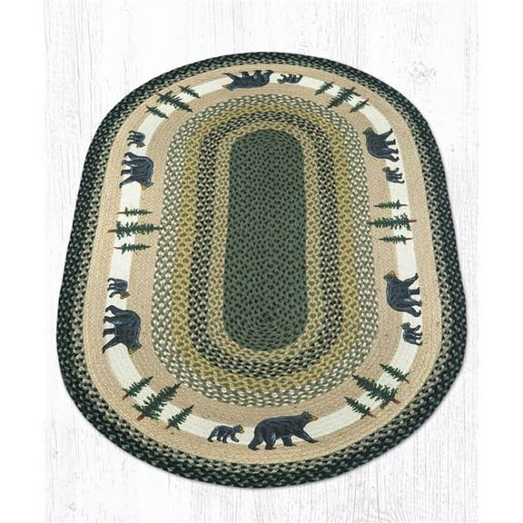 Capitol Importing 88-35-116BT 3 x 5 ft. Jute Oval Bear Timbers Patch