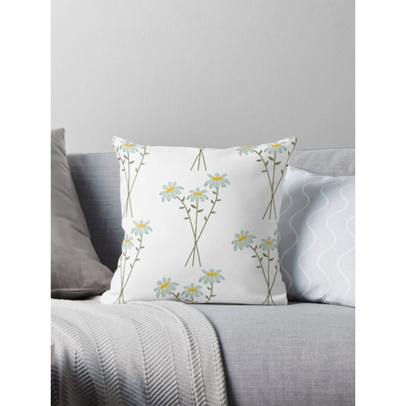 Ryan; Autumn Botanical Pattern Decorative Throw Pillow – Soft Fall Color Accent