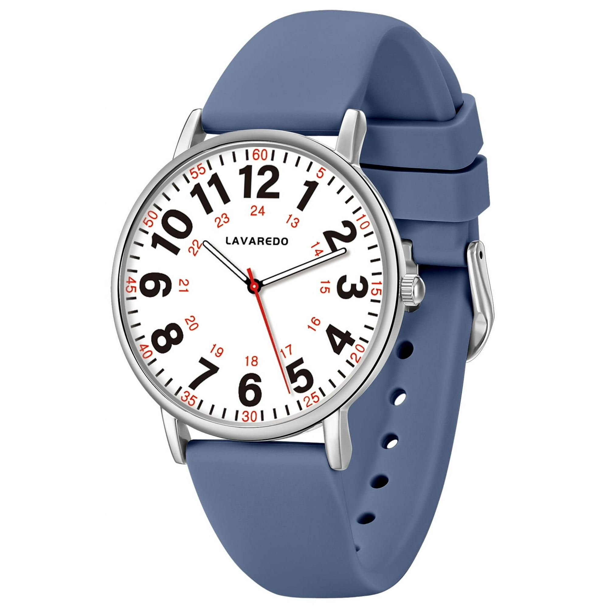 Watches for Women Ultra-Thin Waterproof Nurse Watch with Silicone Band,Military Time Luminous Easy Read Dial Watch Birthday Gift for Women Men