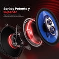 thumbnail image 4 of Par de Bocinas para Automóvil Pyle 6” x 9”, 400W, 4 Vias, Cono de Inyección de Polímero Azul Mejorado, Caucho Butílico No Fatigante, Frecuencia de 50 - 20kHz, 4 Ohmios y Bobina de Voz ASV de 1.25”, 4 of 4
