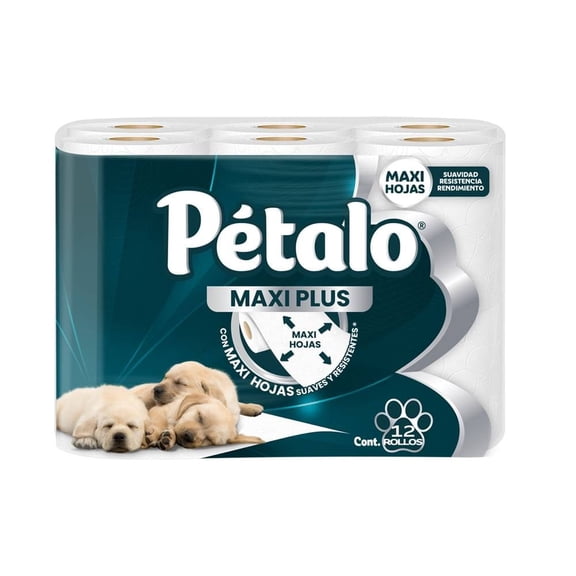 Papel higiénico Pétalo Maxi Plus 12 rollos de 250 hojas dobles