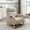 White, variant on ZAFLY Rocking Accent Chair, Glider Reading Chair with Footrest, Comfy Corduroy Single Sofa for Living Room/Nursery/Bedroom - Brown