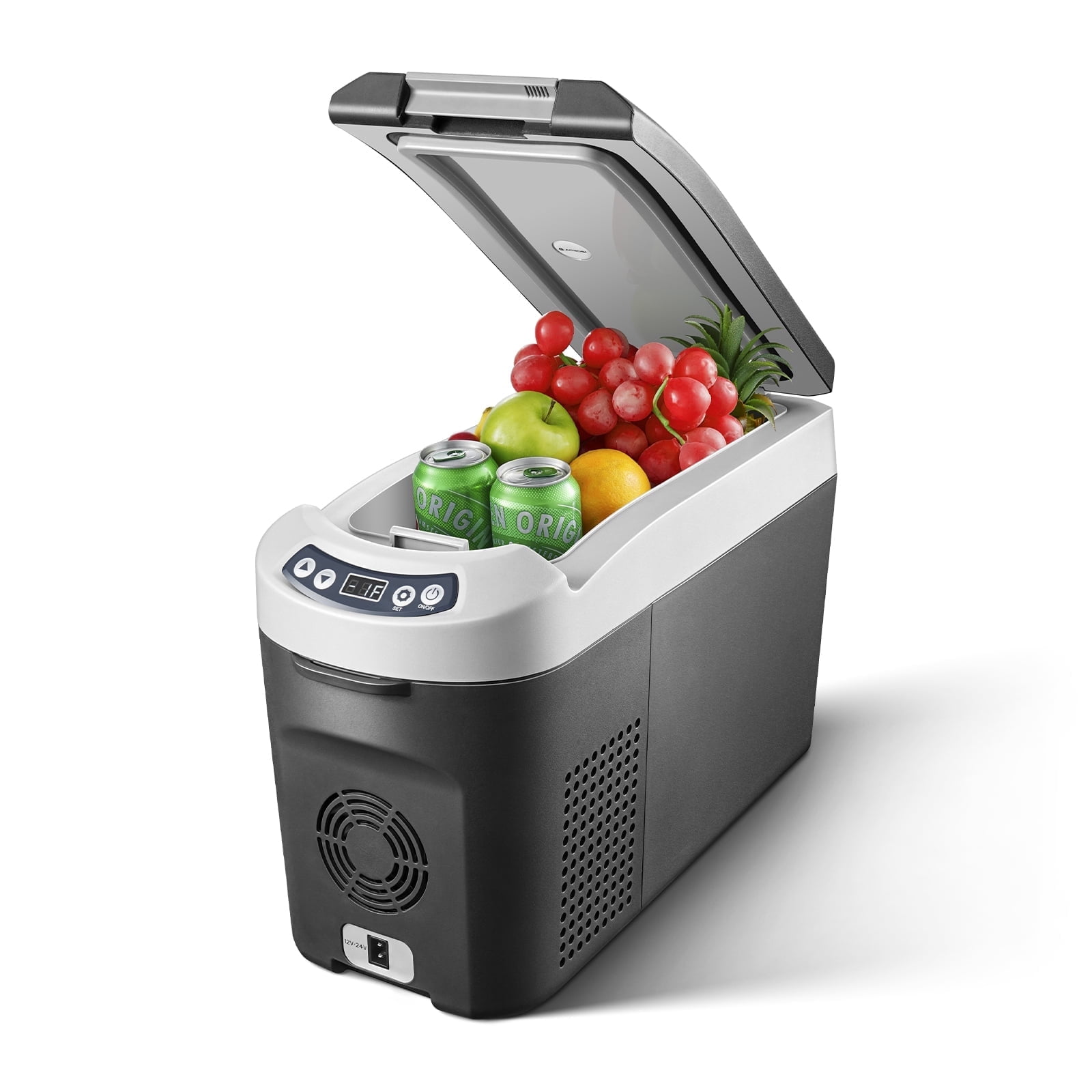 BODEGA 12 Volt Car Refrigerator 16 Quart Car Cooler Small Freezer with 12/24V DC(-4℉~68℉), Portable Mini Car Fridge for Outdoor, Vehicles, Camping, Travel