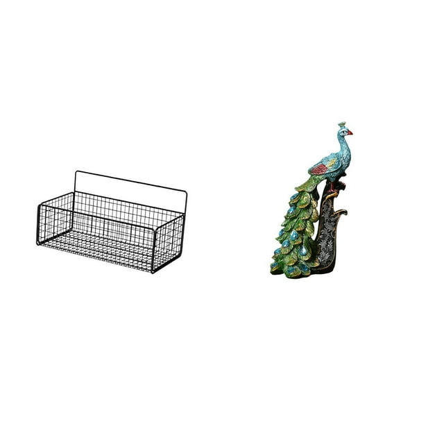Cesta de almacenamiento,Cesta organizadora de almacenamiento de cocina colgante de alambre,Organizador de pared para baño con cesta de almacenamiento de alambre,Figura de escritorio,Estante de
