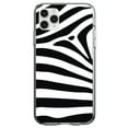 thumbnail image 1 of DistinctInk Clear Shockproof Hybrid Case for iPhone 12 MINI (5.4" Screen) - TPU Bumper, Acrylic Back, Tempered Glass Screen Protector - Black White Zebra Skin Stripes, 1 of 2