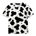 thumbnail image 2 of Smupbvky Toddler Boys Girls Short Sleeve T Shirts Black and White Cow Print Tops Kids Cute Crew Neck Summer Casual Tee (5 Years, Black), 2 of 6