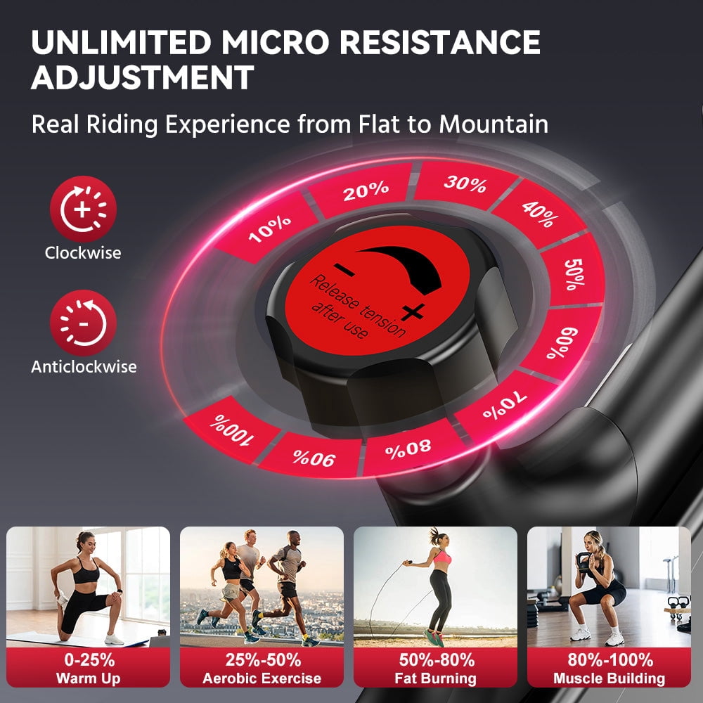Stationary Exercise Bike, Cycling Bike for Home 265 Lbs Weight Capacity, Comfortable Seat Cushion and LCD Monitor