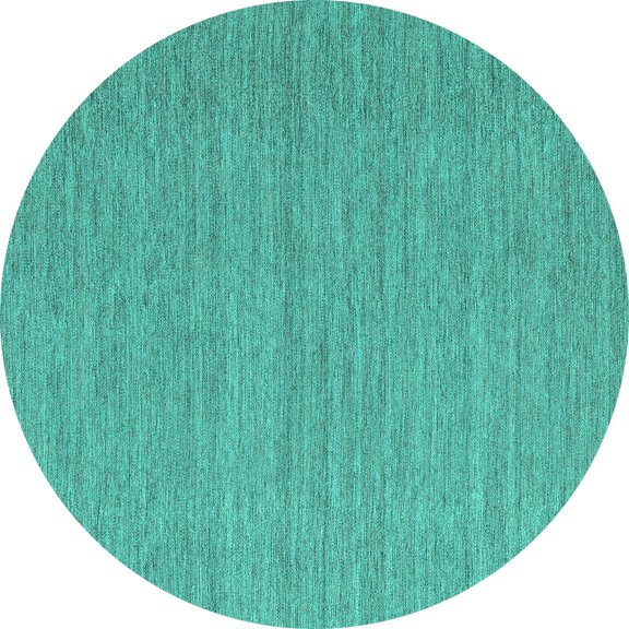 Ahgly Company Indoor Round Abstract Turquoise Blue Contemporary Area Rugs, 6' Round
