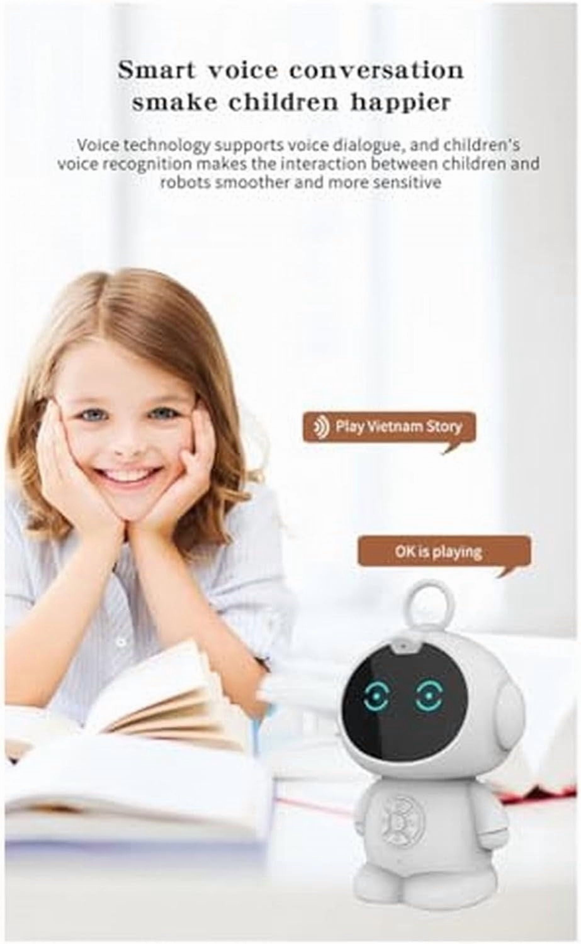 Interactive Mini Robot, Smart Robot That Talks & Plays, Educational Toy with Stories, Music & Coding Games, Fun Learning Gift