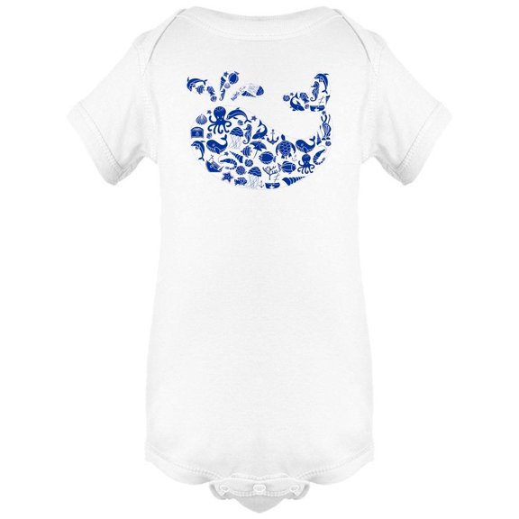 Whale Outline With Symbols Bodysuit Infant -Image by Shutterstock, 12 Months