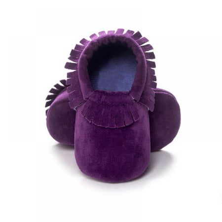 

Newborn Baby Shoes Suede Tassels Solid Soft Soled First Walkers Footwear