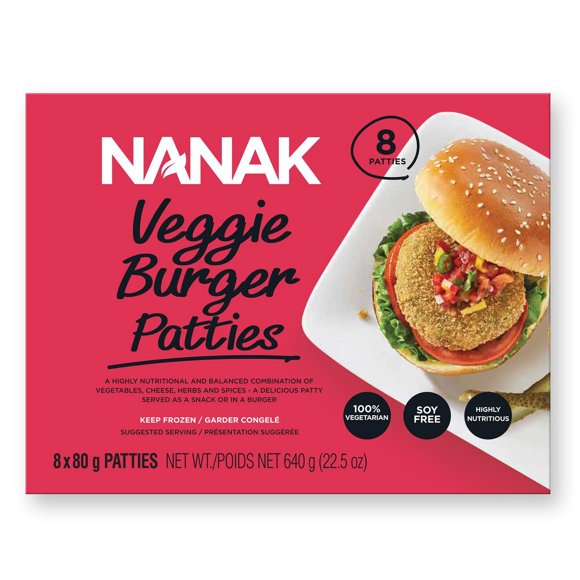 Nanak Veggie Burger Patties, 640 g
