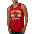 thumbnail image 1 of Wild Bobby City of San Francisco Basketball Fantasy Fan Sports Mens Tank Top, Red, Medium, 1 of 5