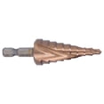 thumbnail image 4 of Juego de brocas escalonadas HSS revestidas de titanio, ángulo de 118°, vástago de 1/4", ranura doble, diseño en espiral, 4 of 8